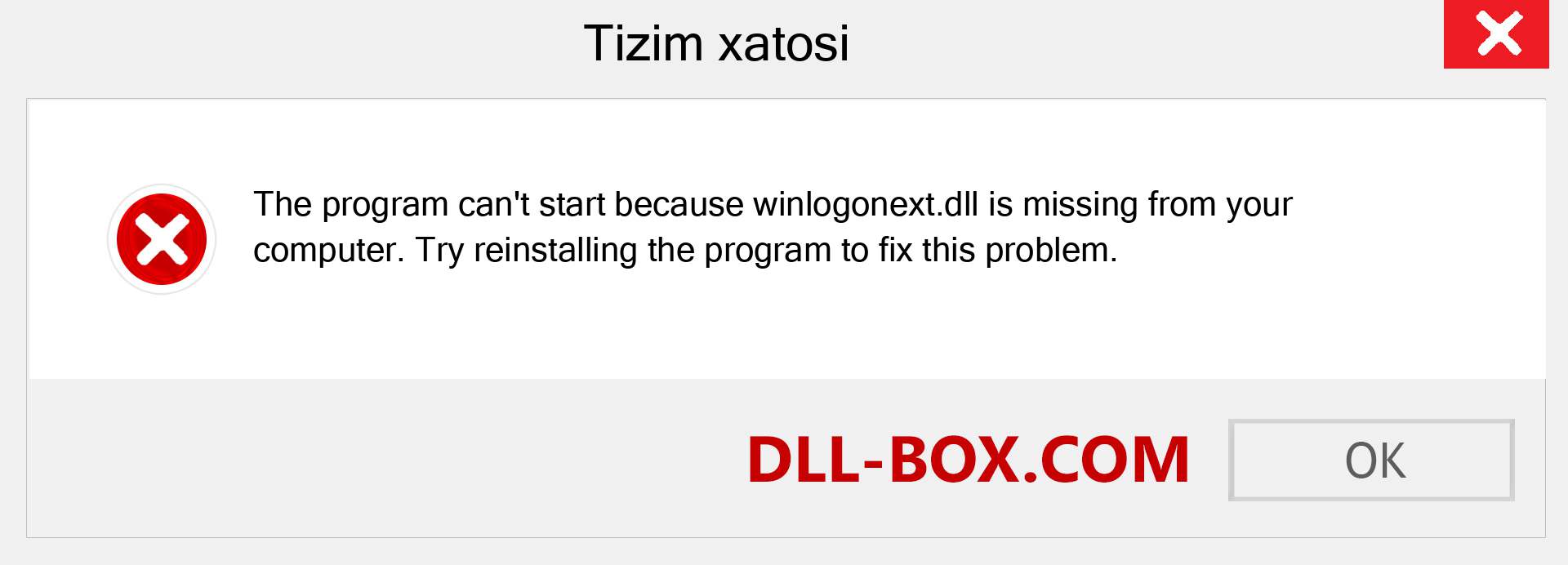 winlogonext.dll fayli yo'qolganmi?. Windows 7, 8, 10 uchun yuklab olish - Windowsda winlogonext dll etishmayotgan xatoni tuzating, rasmlar, rasmlar